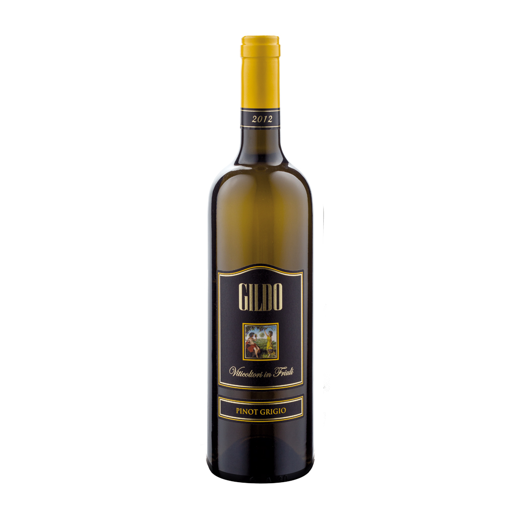Flasche italienischer Weißwein, Pinot Grigio, Weinanbaugebiet Friuli Venezia Giulia, Delizia