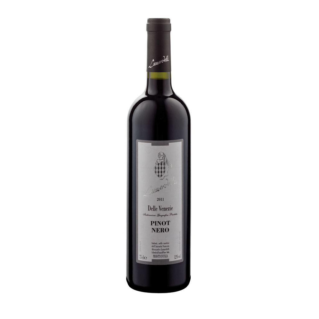 Flasche italienischer Rotwein, Pinot Nero, Weinanbaugebiet Friuli Venezia Giulia, Delizia